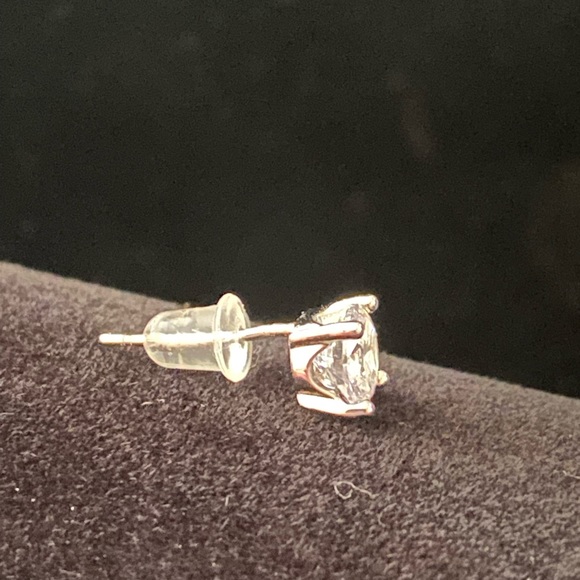 Platinum-Plated Front Back 2 in 1 CZ Stud and Ear Jacket Earrings (5 cttw) - Picture 6 of 6